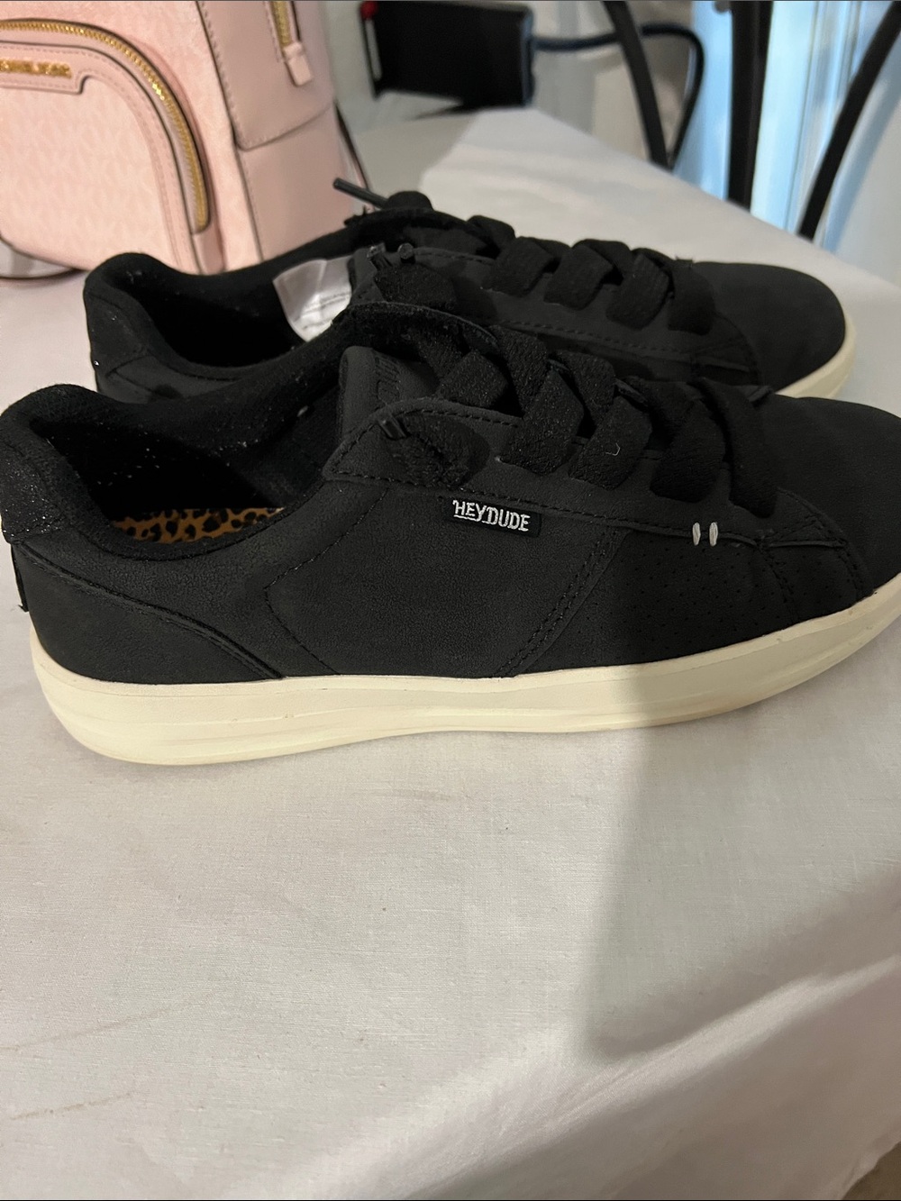 Hey Dude Black Sneakers with Cream Soles - Picture 4 of 6